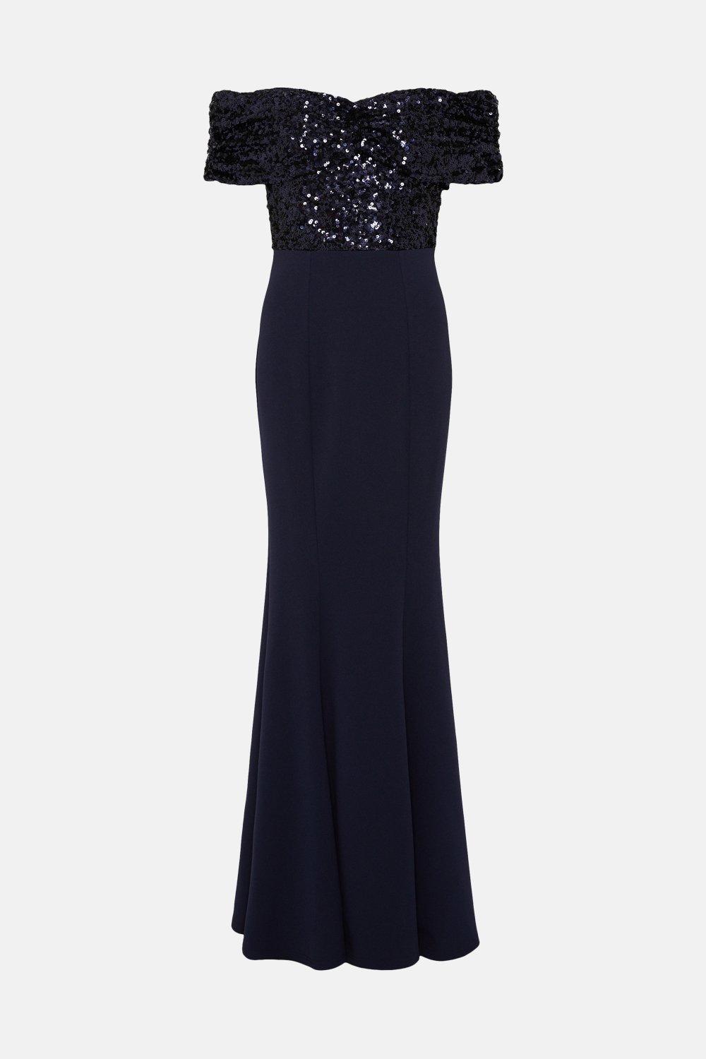 Coast black suze 2024 bardot maxi dress