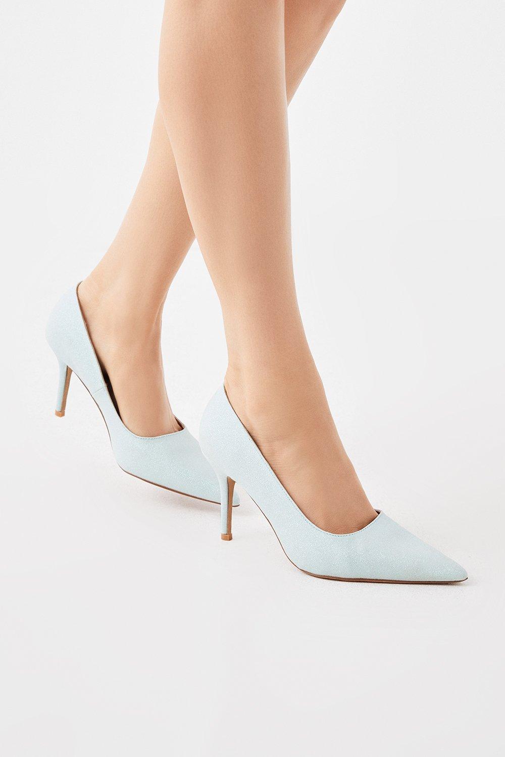 Mid heel pointed hot sale court shoes