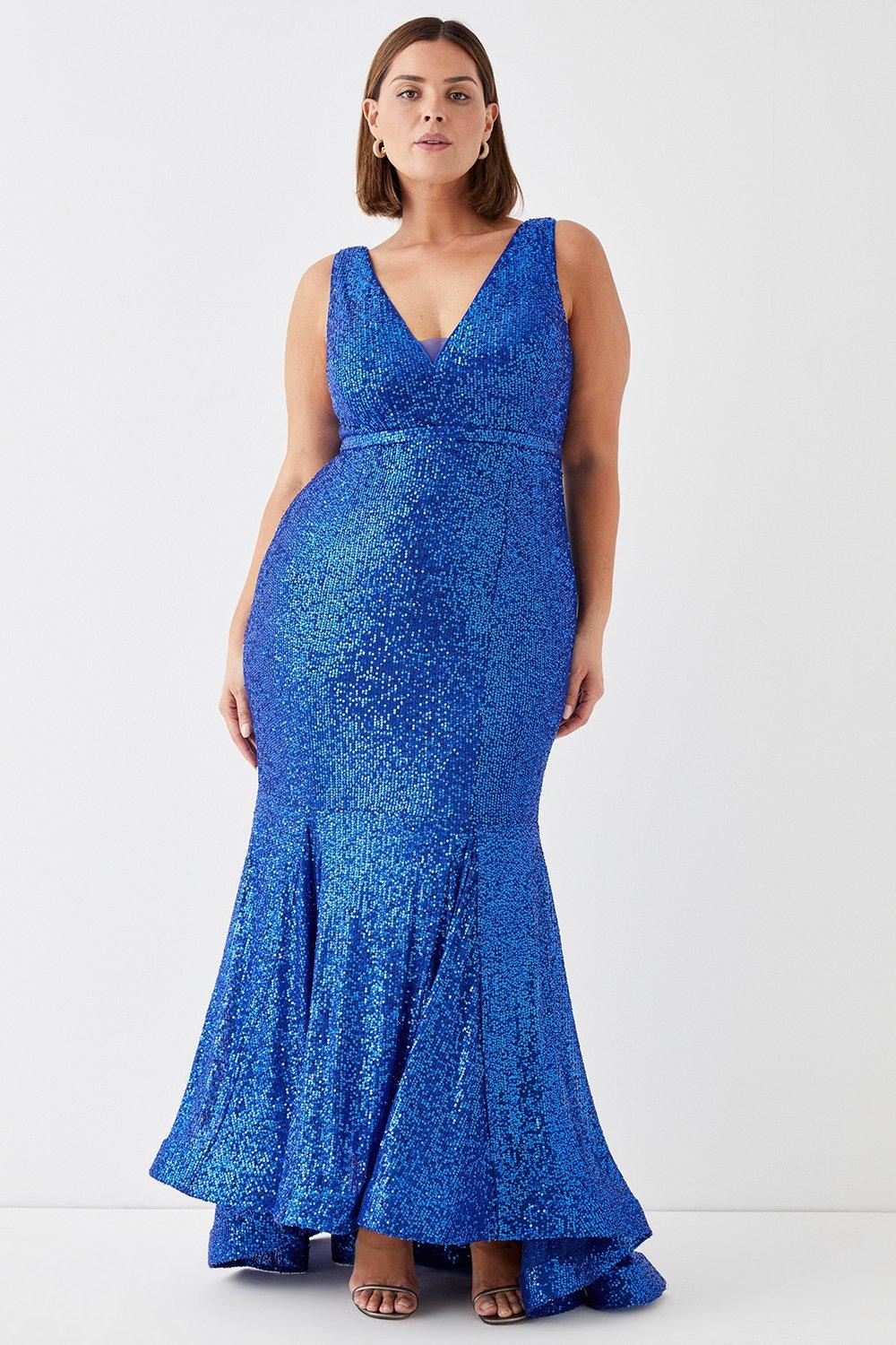 Dresses Plus Size Sequin Fishtail Maxi Dress Coast