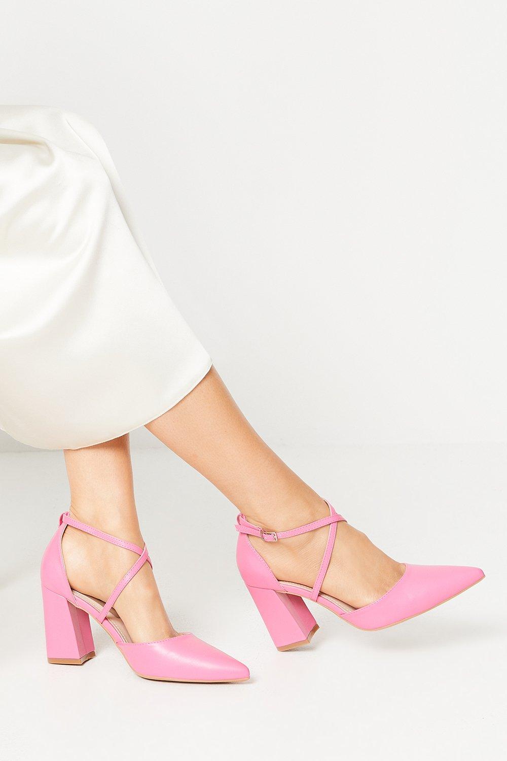 Pink ankle strap court hot sale shoes