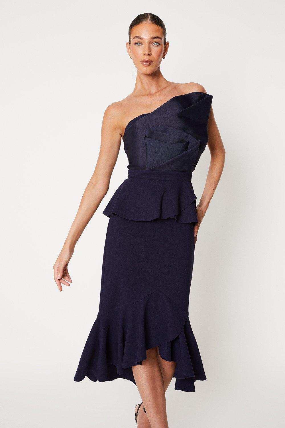 Dresses Fan Bodice Detail Peplum Hem Pencil Dress Coast