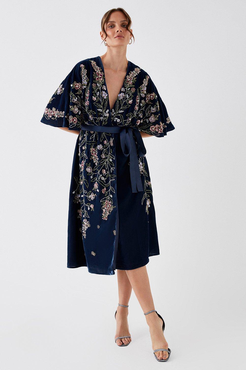 Coast moira top jacquard wrap dress