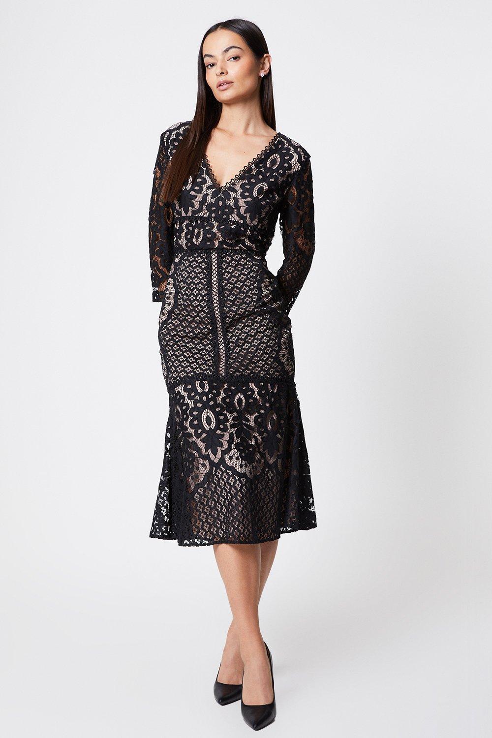 Dorothy perkins clearance black lace dress