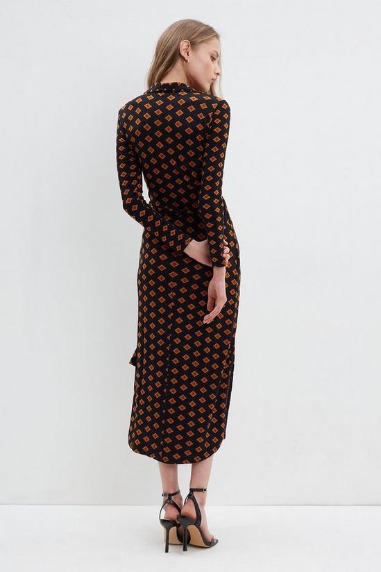 Dorothy Perkins Black Geo Wrap Midi Dress 3