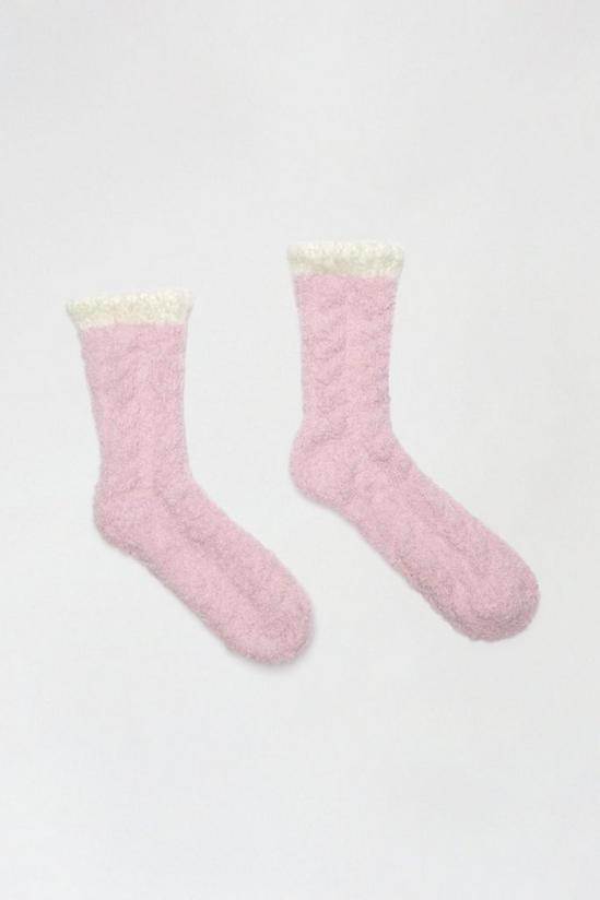 Dorothy Perkins Pink Fluffy Lounge Socks 1