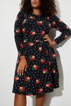 Dorothy Perkins Curve Floral Spot Jersey Pocket Dress thumbnail 4