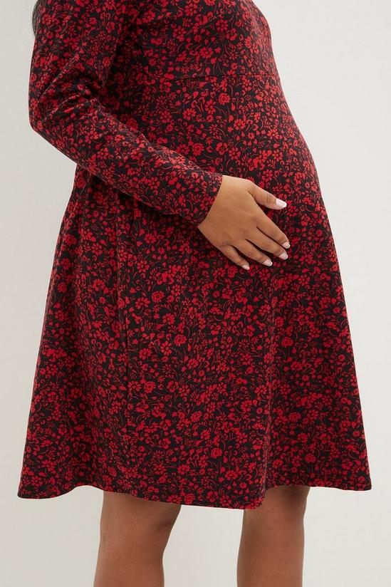 Dorothy Perkins Maternity Blue Floral Jersey Pocket Dress 4