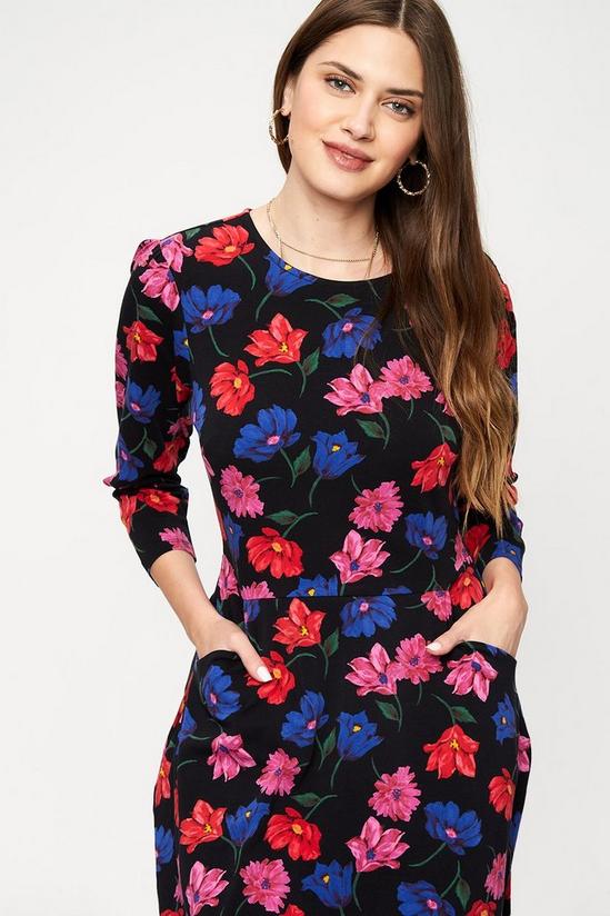 Dorothy Perkins Tall Large Floral Long Sleeve T Shirt Dress 4