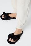 Dorothy Perkins Hensley Faux Fur Bow Slippers thumbnail 1