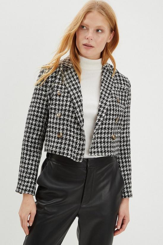 Dorothy Perkins Double Breasted Dogtooth Cropped Blazer 1