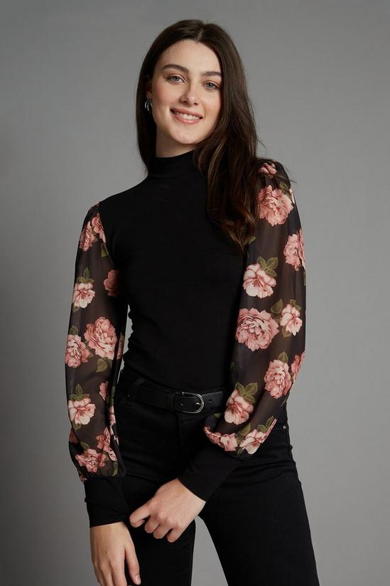 Dorothy Perkins Floral Chiffon Sleeve 2in1 Top 1