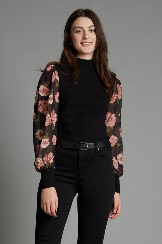 Dorothy Perkins Floral Chiffon Sleeve 2in1 Top 2