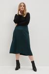 Dorothy Perkins Curve Green Spot Satin Jacquard Midi Skirt thumbnail 2