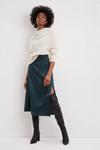 Dorothy Perkins Tall Green Satin Spot Jacquard Midi Skirt thumbnail 1