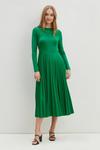 Dorothy Perkins Green Pleated Long Sleeve Midi Dress thumbnail 2