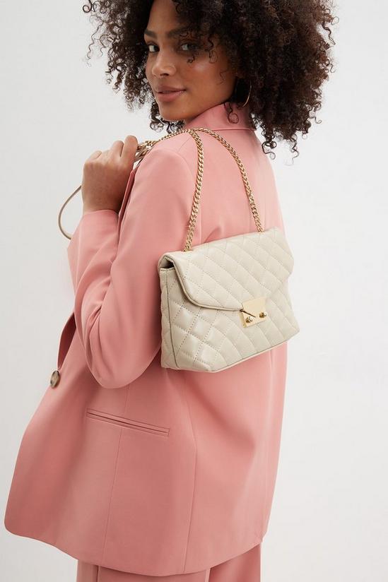 Dorothy Perkins Quilted Bag With Gold Lock Detail 1