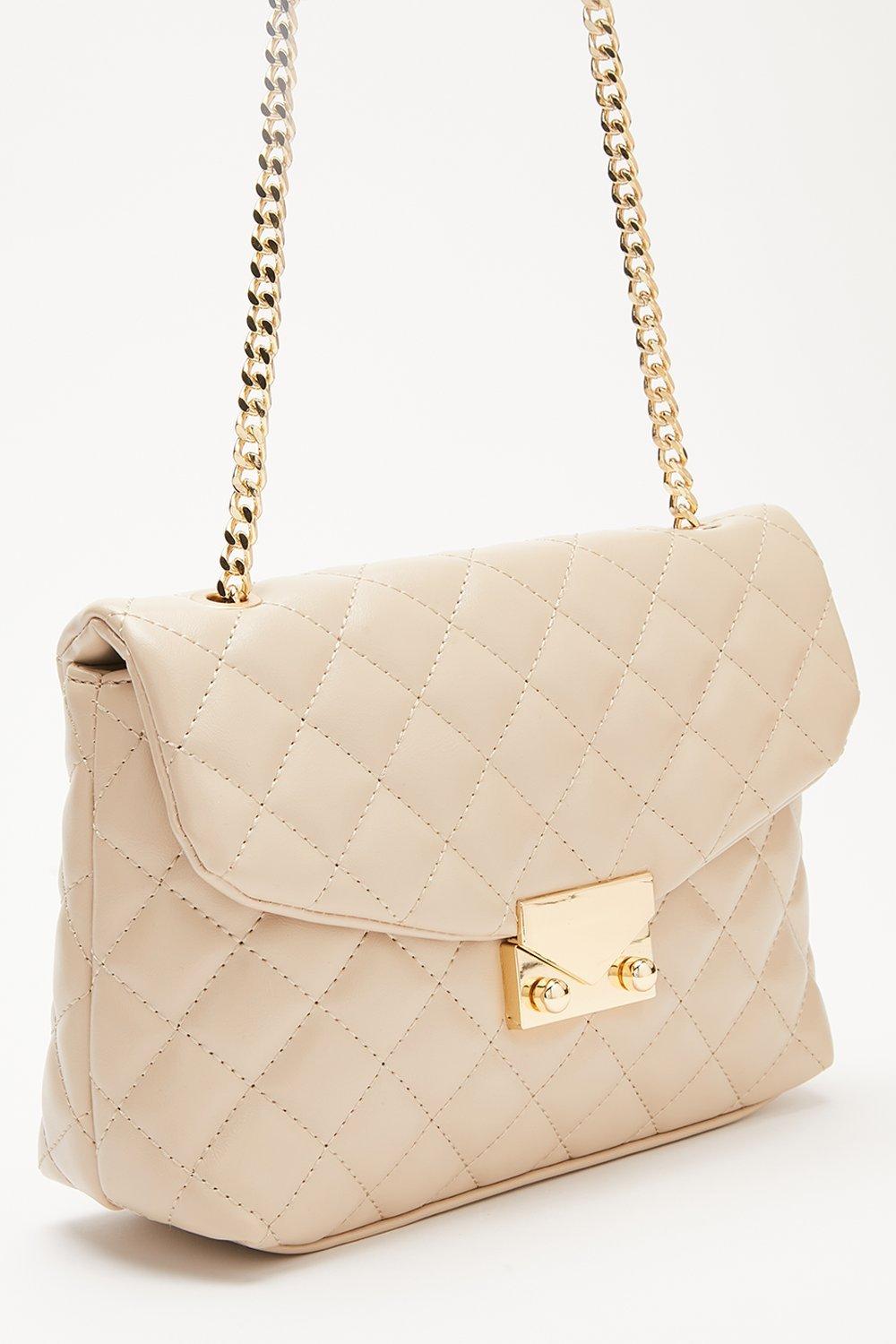 Quilted Bag With Gold Lock Detail