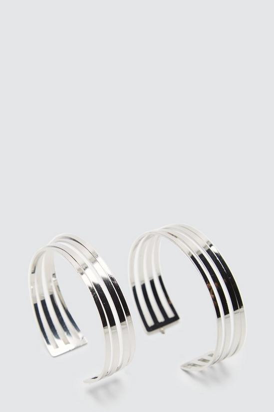 Dorothy Perkins Silver Metal Lined Hoop Earrings 2