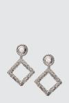 Dorothy Perkins Silver Hammered Square Earrings thumbnail 1