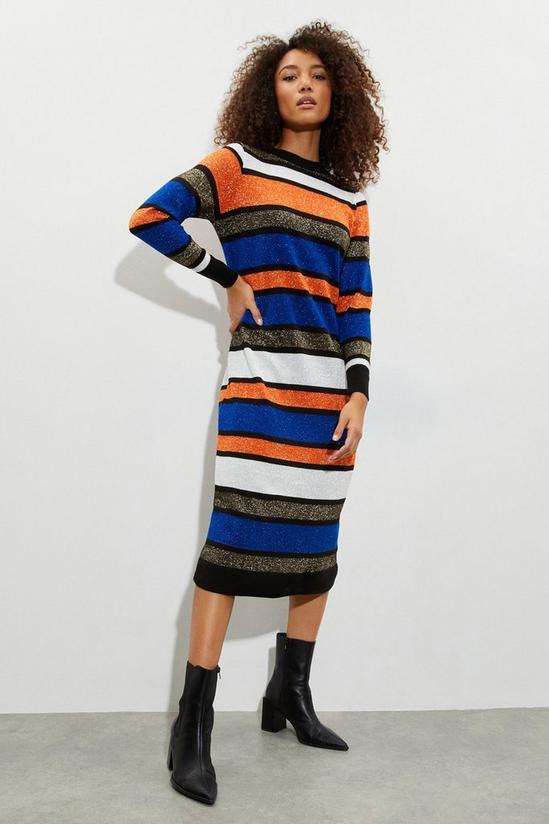 Dorothy Perkins Glitter Striped Knitted Midi Dress 2