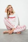Dorothy Perkins Crew Neck J adore T-Shirt And Trouser Pyjama Set thumbnail 1
