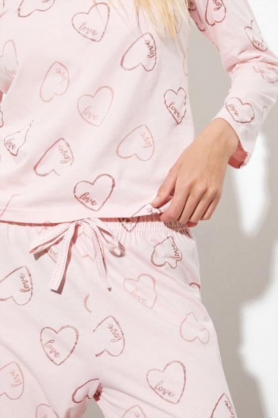 Dorothy Perkins Pink Heart T-Shirt And Trouser Pyjama Set 4