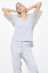 Dorothy Perkins T-Shirt And Gingham Wide Leg Pyjama Set thumbnail 2
