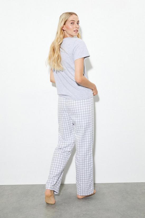 Dorothy Perkins T-Shirt And Gingham Wide Leg Pyjama Set 3