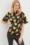 Dorothy Perkins Ochre Floral Empire Seam Cut Out Back Blouse thumbnail 1