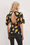 Dorothy Perkins Ochre Floral Empire Seam Cut Out Back Blouse thumbnail 3
