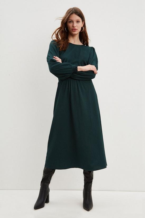 Dorothy Perkins Long Sleeve Textured Midi Dress 1