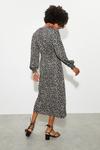 Dorothy Perkins Black Animal Textured Shirred Midi Dress thumbnail 3