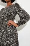 Dorothy Perkins Black Animal Textured Shirred Midi Dress thumbnail 4