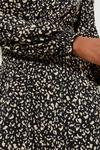 Dorothy Perkins Black Animal Textured Shirred Midi Dress thumbnail 5