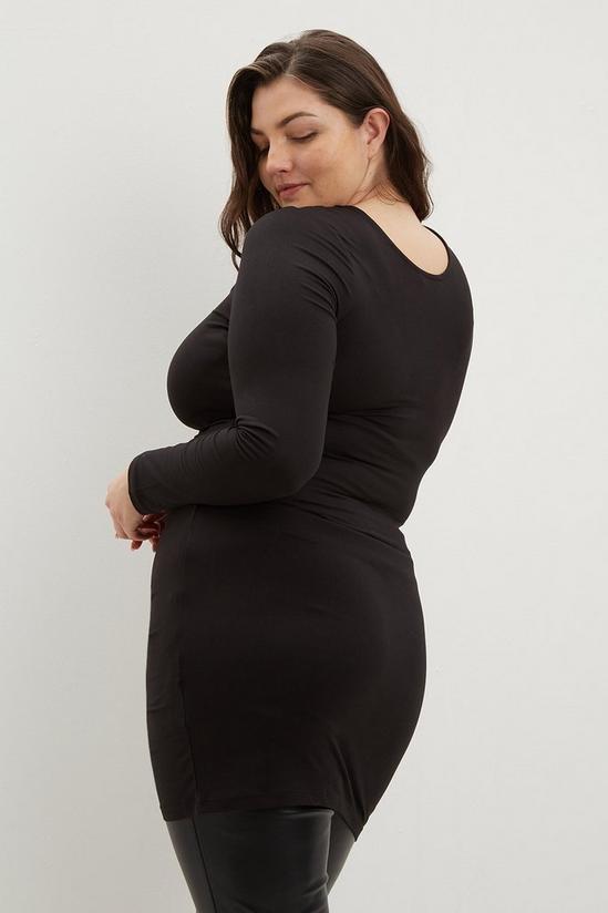 Dorothy Perkins Curve Black Ruched Front Tunic 3
