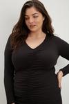 Dorothy Perkins Curve Black Ruched Front Tunic thumbnail 4