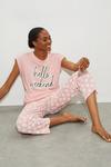 Dorothy Perkins Tall Pink Hello Weekend Pyjama Trouser Set thumbnail 2