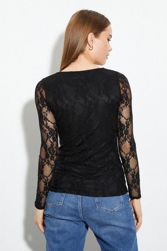 Dorothy Perkins Lace Square Neck Long Sleeve Top 3