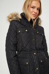 Dorothy Perkins Diamond Quilted Hooded Coat With Faux Fur thumbnail 4