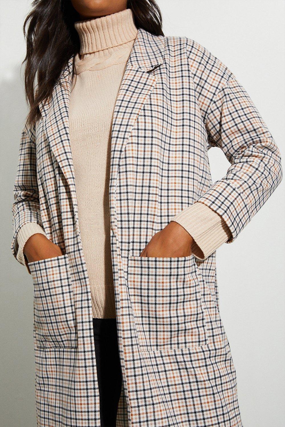 Dorothy perkins check coat store