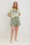 Dorothy Perkins Curve Leopard Print T-shirt & Shorts Pjama set thumbnail 2