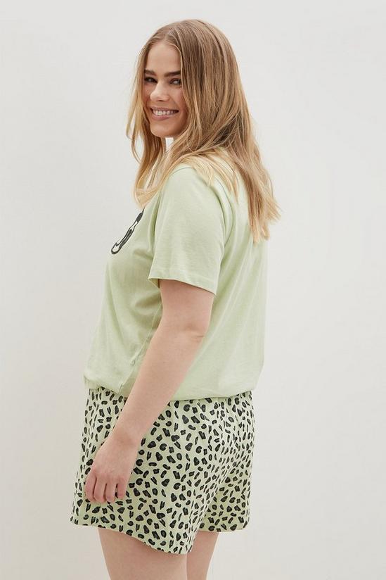 Dorothy Perkins Curve Leopard Print T-shirt & Shorts Pjama set 3