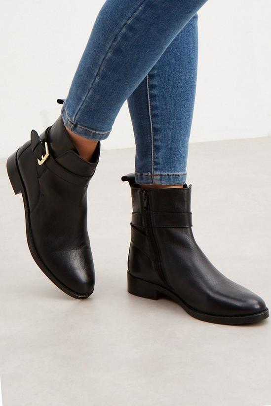 Principles Principles: October Leather Buckle Ankle Boots 1
