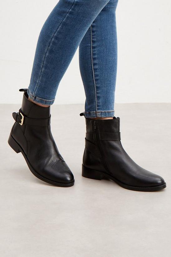 Principles Principles: October Leather Buckle Ankle Boots 3