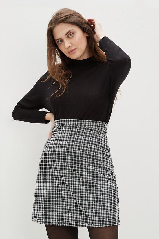 Dorothy Perkins Tall Black Check Mini Skirt 1