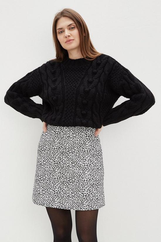 Dorothy Perkins Tall Mono Leopard Mini Skirt 1