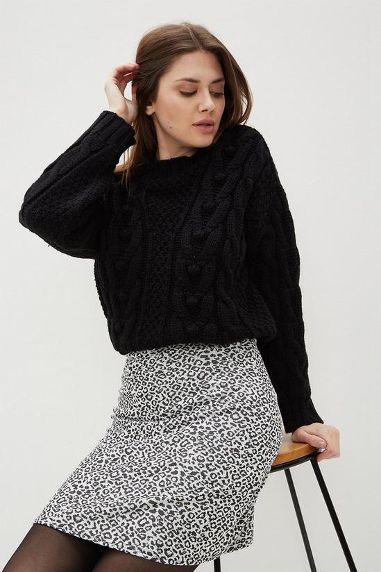 Dorothy Perkins Tall Mono Leopard Mini Skirt 4