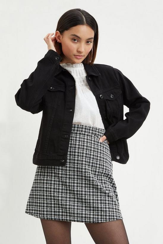 Dorothy Perkins Petite Black Check Mini Skirt 1
