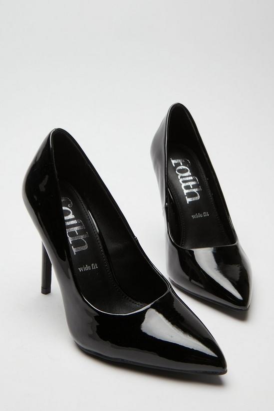 Faith Faith: Wide Fit Chlo Pointed Court Shoes 4