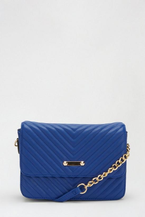 Dorothy Perkins Cobalt Quilted Chain Crossbody Bag 2